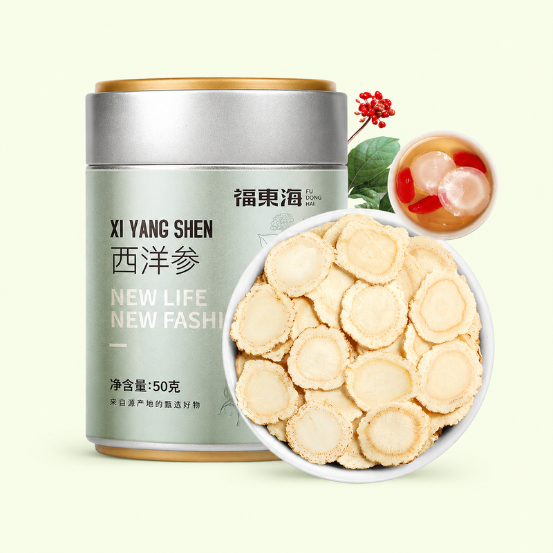 Premium American Ginseng Slices (50g) – Sun-Dried Herbal Tea