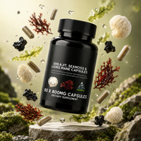 Pure Himalayan Shilajit & Lion's Mane Extract Capsules (60 Veg Capsules) – Brain & Energy Booster